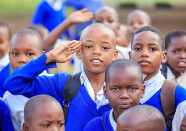 children in school uniform