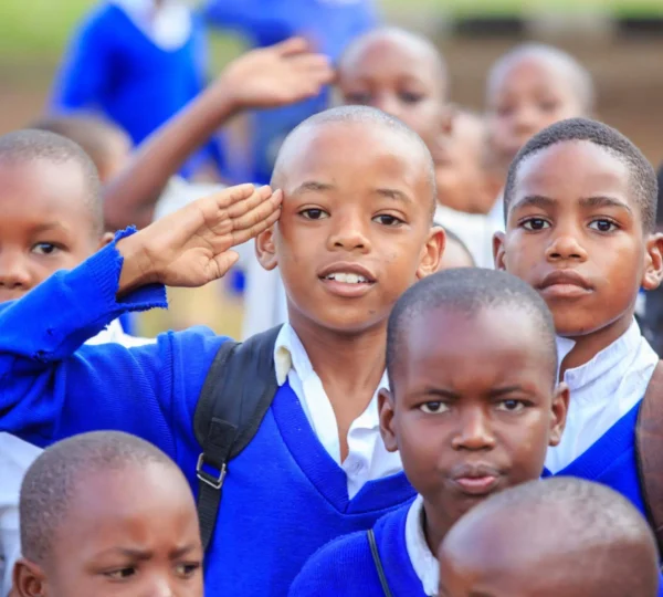children in school uniform